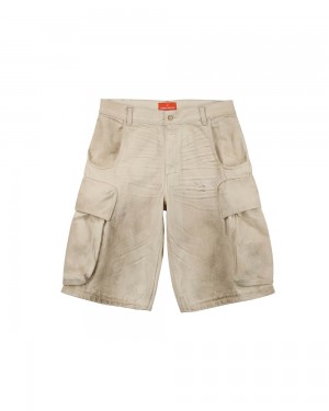 Denim Naked Wolfe Denim Cargo Shorts Vintage Natural | KWIEVO923