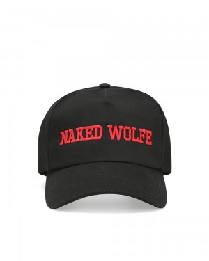 Klobuky Naked Wolfe Varsity Unconstructed Cap Black/Red | SBJVTD674