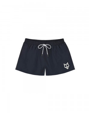 Kratasy Naked Wolfe Wolfe Head Swim Shorts Navy | GBIRYP798