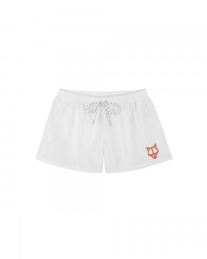 Kratasy Naked Wolfe Wolfe Head Swim Shorts White | UFOHQD528