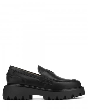 Mokasiny Naked Wolfe Flawed Black Leather | GBOEJH435