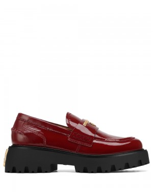 Mokasiny Naked Wolfe Flawed Burgundy Crinkle Patent Leather | QEDMTK708