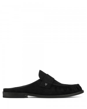 Mokasiny Naked Wolfe Gleam Kid Suede Black | MQKTVF143