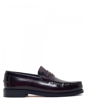 Mokasiny Naked Wolfe Riviera Box Leather Oxblood | QNMZGW817