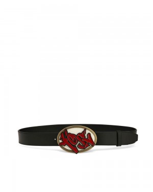 Opasok Naked Wolfe Kosa Belt Black Leather | CLEQKP218