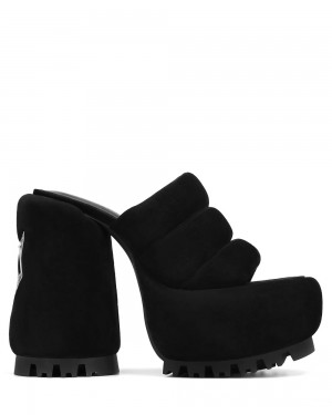 Podpätky Naked Wolfe Wild Black Suede | OKLHVA038