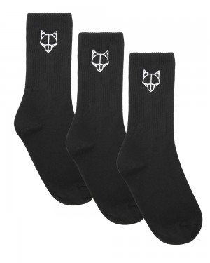 Ponozky Naked Wolfe 3 Pack Mens Egyptian Cotton Socks Black | UFWTYA038