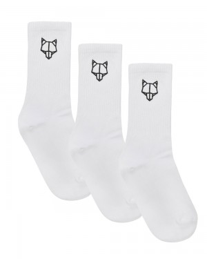 Ponozky Naked Wolfe 3 Pack Mens Egyptian Cotton Socks White | CXFOKZ175