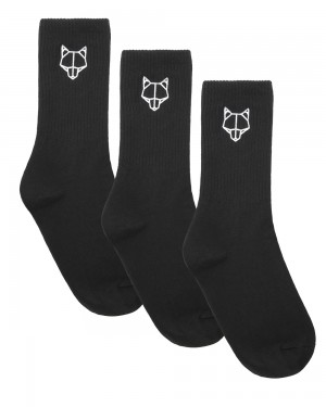 Ponozky Naked Wolfe 3 Pack Womens Egyptian Cotton Socks Black | DJGAPO965