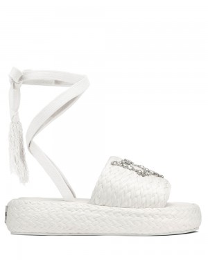 Sandale Naked Wolfe Surf Raffia White | YLKPOC730