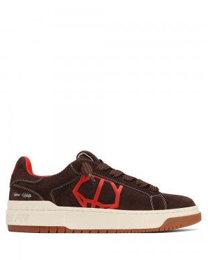 Tenisky Naked Wolfe Chrome Suede Brown | GJLBTK941