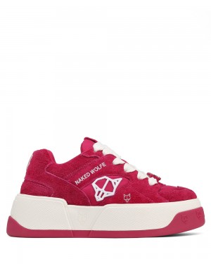 Tenisky Naked Wolfe Crash Cow Suede Raspberry | PQWDMV052