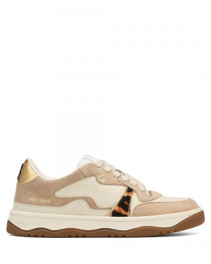 Tenisky Naked Wolfe Flight Genysis Leather/Suede Off White/Leopard | VPLDBN012