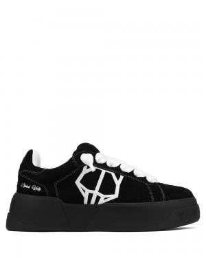 Tenisky Naked Wolfe Kray Hairy Cow Suede Black | BFZSGD528