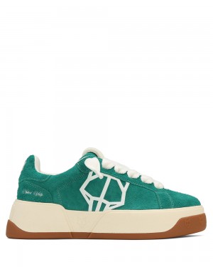 Tenisky Naked Wolfe Kray Hairy Cow Suede Forrest Green | FOWTDR906