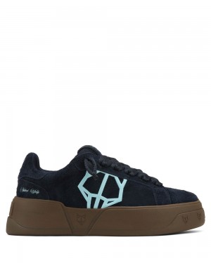 Tenisky Naked Wolfe Kray Hairy Cow Suede Ocean | GLHPKN804