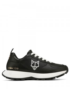Tenisky Naked Wolfe Pacific Black Genesis Leather | XMYUQK479