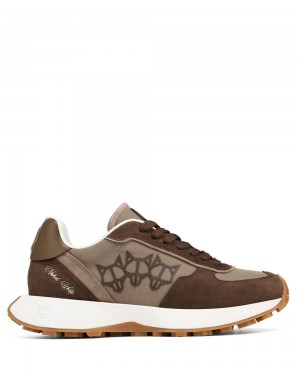 Tenisky Naked Wolfe Prime Brown Nylon Suede | GKLPRI396