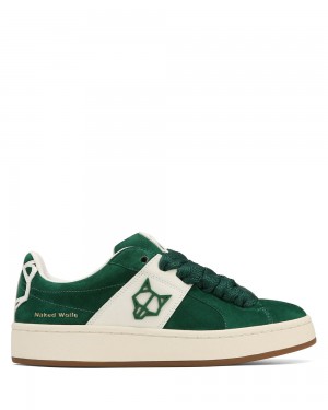 Tenisky Naked Wolfe Scuba Cow Suede Green | PGEQHY143