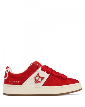 Tenisky Naked Wolfe Scuba Cow Suede Red | ZWKUCB182