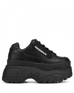 Tenisky Naked Wolfe Sprinter Black Leather | QCBAEJ716