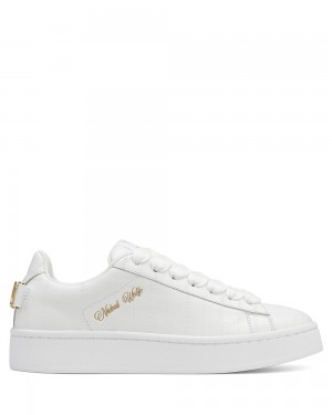 Tenisky Naked Wolfe Suri Eel Print Leather White | KVNBDZ815