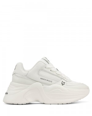 Tenisky Naked Wolfe Temple White Leather | MEQRVG547
