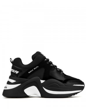 Tenisky Naked Wolfe Track Double Black | QUWXYF389