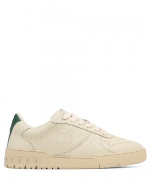 Tenisky Naked Wolfe Type-R Bone/Green Leather Combo | DYMQVO347