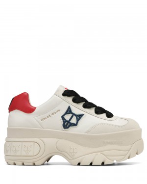Tenisky Naked Wolfe Warrior Off White Leather | FMECWT246