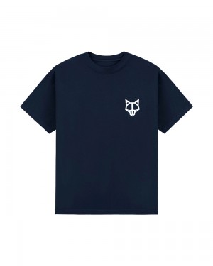 Tricko Naked Wolfe Classic T-Shirt Navy | FUVLHT764