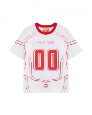 Tricko Naked Wolfe Naked Wolfe Jersey Top White | UMYHAL028