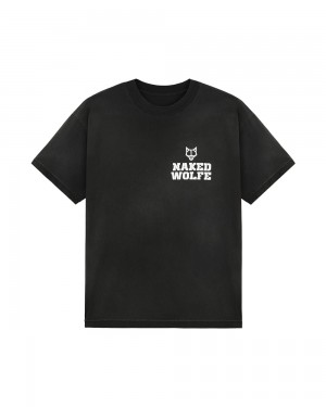 Tricko Naked Wolfe Vintage Painting T-Shirt Black | DXMJNR362