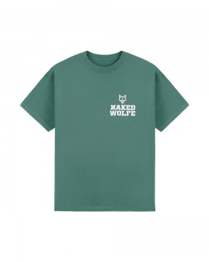Tricko Naked Wolfe Vintage Painting T-Shirt Green | XHKRZY289